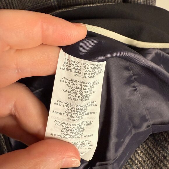 J.‎ Crew Women's Gray Campbell Houndstooth Regent Long Sleeve Blazer - Size 6 - Picture 6 of 6